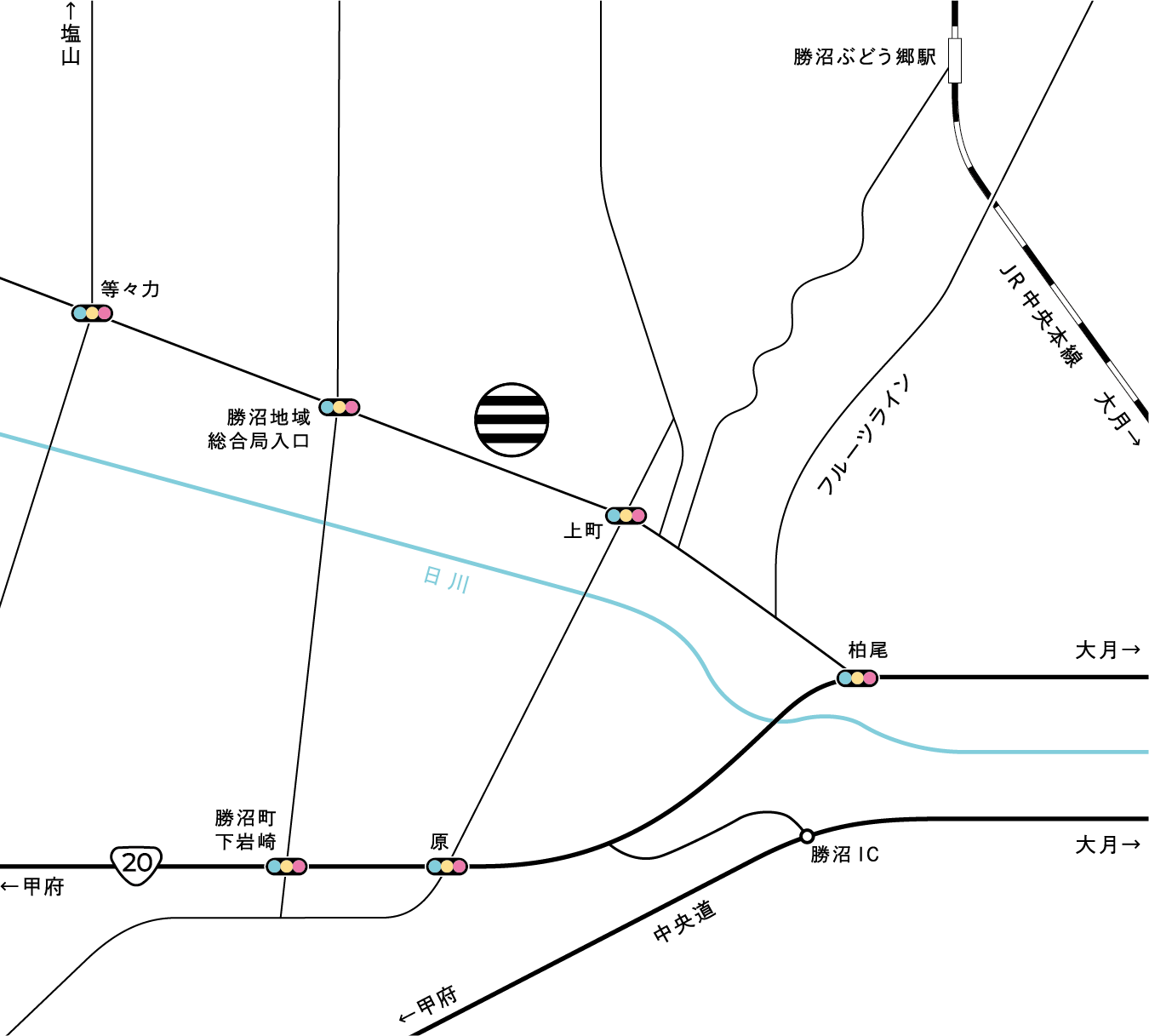 若尾果樹園／マルサン葡萄酒の地図